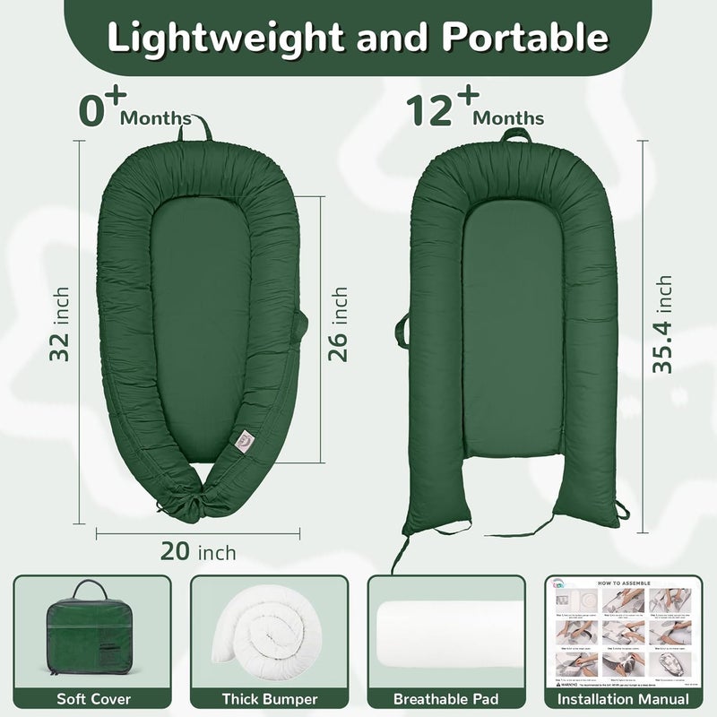 EAQ Baby Lounger, Infant Lounger for Newborn,Portable Baby Nest Cover Breathable & Soft, Newborn Essentials - Image 3